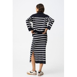 Falda de punto a rayas marino y blanco | Nueva colección mujer