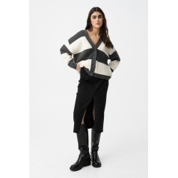 Falda vaquera midi negra con abertura | Rebajas mujer