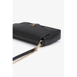Bolso bandolera negro con cadena dorada | Complementos mujer