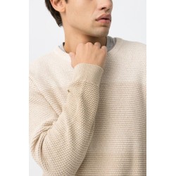 Jersey beige de hombre de punto fino | Rebajas