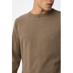 Jersey de hombre en color topo de punto fino | Rebajas