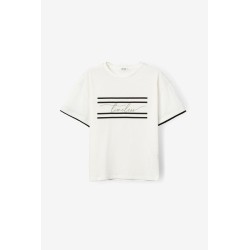 Camiseta con mensaje y rayas mujer | Tiffosi