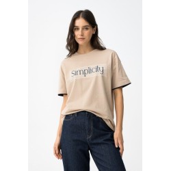 Camiseta con mensaje y rayas mujer | Tiffosi