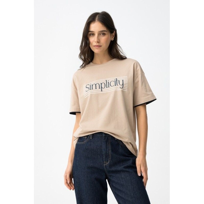 Camiseta con mensaje y rayas mujer | Tiffosi