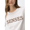 Camiseta blanca con mensaje Senses | Tiffosi