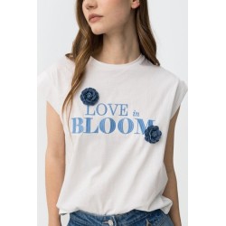 Camiseta blanca Love in Bloom con flores | Tiffosi Camiseta verde Bloom Wildly floral | Tiffosi