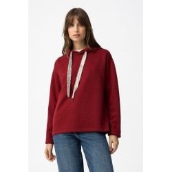 Sudadera granate con capucha mujer | Tiffosi