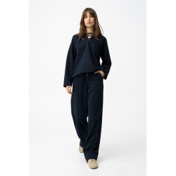 Sudadera azul marino con lazada mujer | Tiffosi