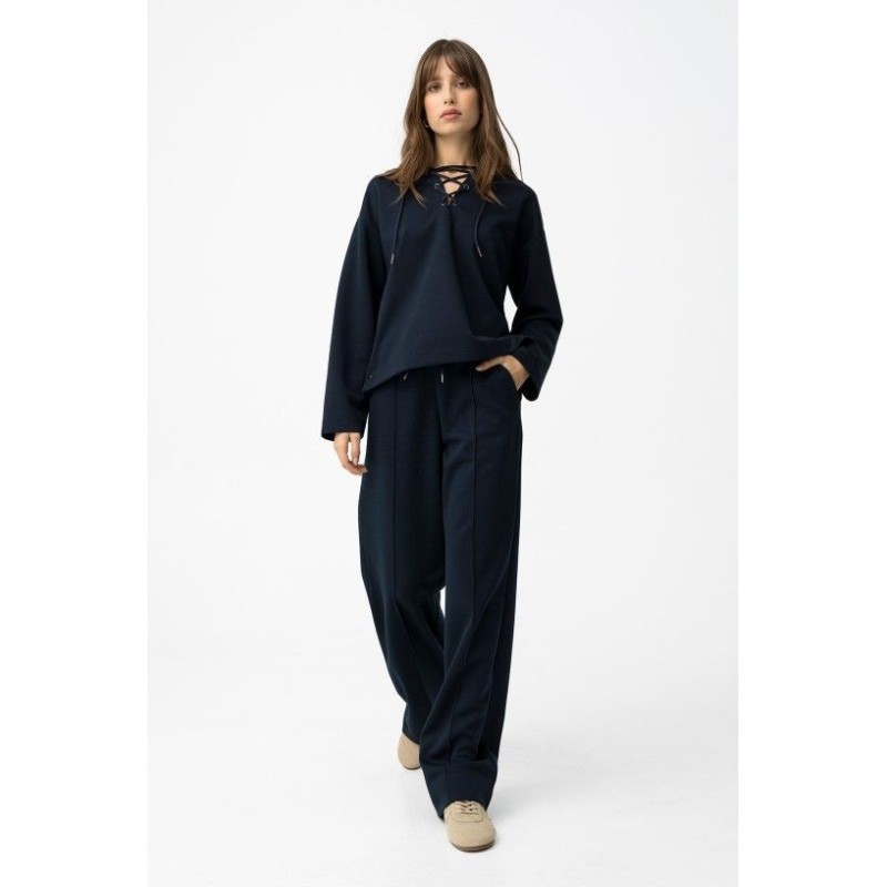 Sudadera azul marino con lazada mujer | Tiffosi