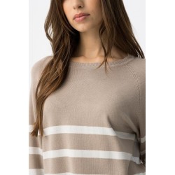 Jersey beige de rayas mujer | Tiffosi