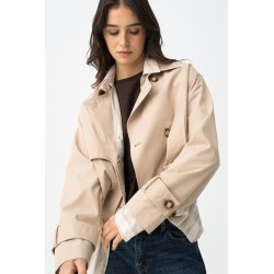 Chaqueta corta beige mujer | Tiffosi