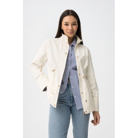 Parka blanca con cintura ajustable mujer | Tiffosi
