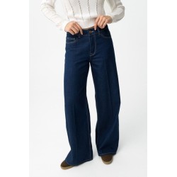 Vaquero azul oscuro pierna ancha mujer | Tiffosi