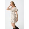 Vestido corto beige estampado mujer | Tiffosi