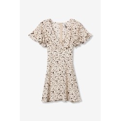 Vestido corto beige estampado mujer | Tiffosi