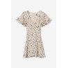 Vestido corto beige estampado mujer | Tiffosi