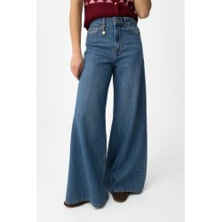 Vaquero ancho tiro alto azul mujer | Tiffosi