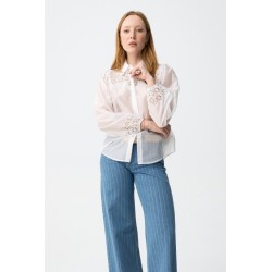 Camisa blanca bordada mujer | Tiffosi
