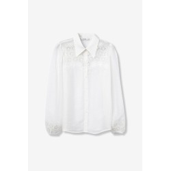 Camisa blanca bordada mujer | Tiffosi