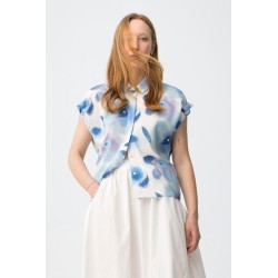 Camisa fluida estampada azul Tiffosi mujer