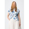 Camisa fluida estampada azul Tiffosi mujer