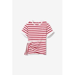 Camiseta de rayas rojas con nudo mujer | Tiffosi