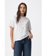 Camiseta blanca con corazón de cuerda y mensaje Tiffosi mujer