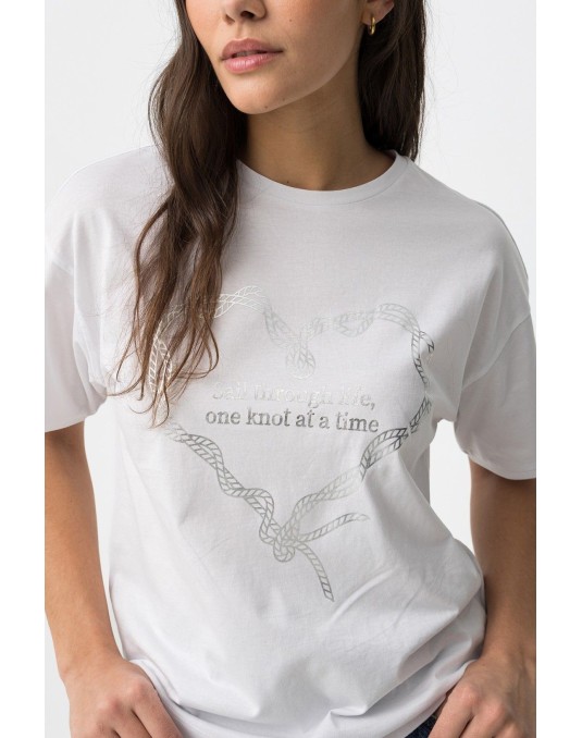 Camiseta blanca corazón mujer | Tiffosi