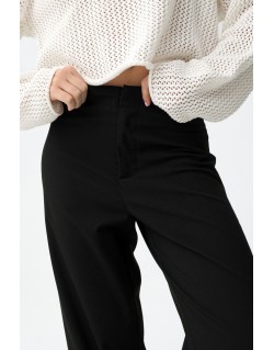 Pantalón negro fluido tiro alto mujer | Tiffosi