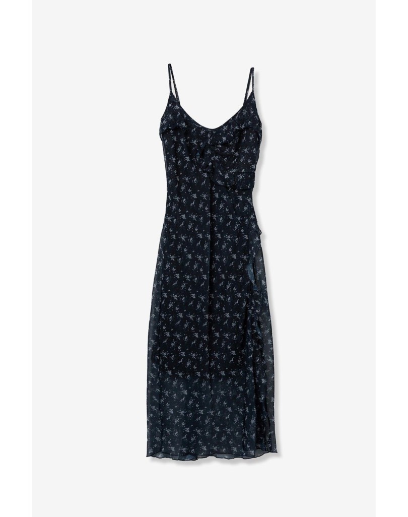 Vestido largo floral azul | Tiffosi