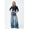Vaquero ancho tiro alto azul claro mujer Tiffosi