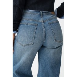 Vaquero ancho tiro alto mujer azul claro | Tiffosi