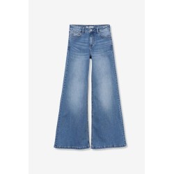 Vaquero ancho tiro alto mujer azul claro | Tiffosi